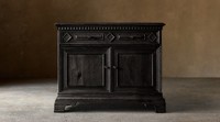 Buffet de luxe en bois massif chêne noir, 2 portes, meuble de rangement architectural pour hôtel, villa, maison
