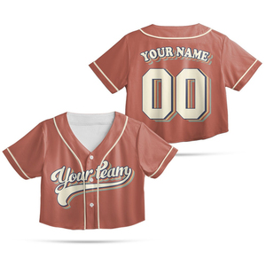 Maillot de baseball personnalisé à découpe sur mesure, nom et numéro d'équipe personnalisés, style vintage, chemise de supporter de baseball pour femmes et filles - Product Image 5