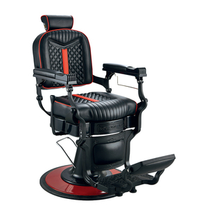 Equipo de barbería Asiento cuadrado Silla de peluquero Marco negro Pasamanos de aluminio Corte de pelo Silla reclinable - Product Image 5