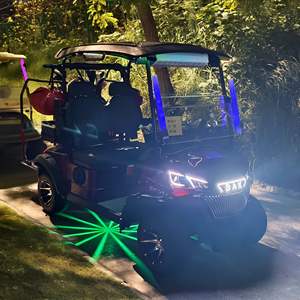 Aanpasbare elektrische high-performance populaire nieuwe design golfkar 4-persoons verhoogd met sfeerverlichting 48V lithium batterij 5KW - Product Image 2