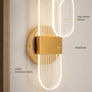Lámpara de pared LED acrílica moderna de 3W con CCT seleccionable, montada en la pared, decorativa para interiores, para dormitorio, pasillo, sala de estar - Product Image 4