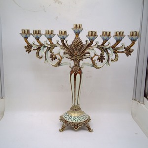 <span class=keywords><strong>Candelabro</strong></span> Metálico <span class=keywords><strong>Judío</strong></span> de Nueve <span class=keywords><strong>Brazos</strong></span>, Portavelas Creativo, Adorno Religioso para Templo, Artículo Navideño, Modelo Chino - Product Image 1