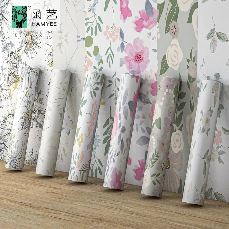 Custom design print self-adhesive peel and stick wallpaper roll for bedroom home decoration