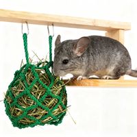 Mangeoire à foin pour lapin et hamster, sac à foin suspendu grande capacité, durable, écologique, en nylon, support à foin pour lapin 33x28cm Birdstory