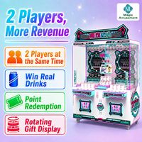 MACHINE À PRÊMIES POUR BOISSONS MAGIC AMUSEMENT 2 JOUEURS, EN LAITIN/BOIS/ACRYLIC, PRISE UNIVERSELLE 110/220V POUR PARCS D'ATTRACTIONS ET CENTRES COMMERCIAUX