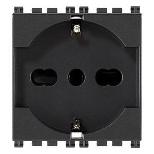 Prise murale en plastique Vimar Ark Series 2P+T 16A, norme italienne, grise, 19203, 250V 230V, mise à la terre standard - Product Image 1
