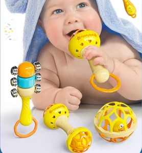 Ensemble <span class=keywords><strong>de</strong></span> jouets à hochets pour bébé thème canard 9pcs, <span class=keywords><strong>hochet</strong></span> pour bébé, jouet musical d'apprentissage du développement des bébés, cadeau d'anniversaire pour nouveau-né - Product Image 4
