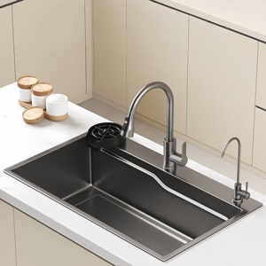 อ่างล้างจานครัวแบบชามเดี่ยว หนา 5.0 มม. ผิวนาโนลายนูน ผลิตจากสแตนเลส SUS304 สำหรับใช้ในครัวเรือน ล้างผักได้ - Product Image 1