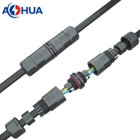 Connecteur étanche M23 35A 2 broches DC IP68 à visser, type L droit, pour éclairage LED