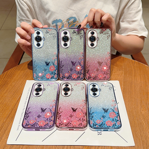 Pour <span class=keywords><strong>Huawei</strong></span> Mate60 Étui de téléphone portable en TPU électro-plaqué Secret Garden Paillettes dégradées Fleurs Anti-chute pour Honor 9X Pro - Product Image 6