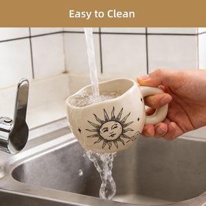 Taza <span class=keywords><strong>de</strong></span> Café <span class=keywords><strong>de</strong></span> Cerámica con Diseño <span class=keywords><strong>de</strong></span> <span class=keywords><strong>Sol</strong></span>, Luna y Estrellas, Acabado Mate, Personalizable con Logotipo, para Hogar, Cocina, Cafetería, Oficina, Tienda <span class=keywords><strong>de</strong></span> Regalos, Venta al Por Mayor - Product Image 6