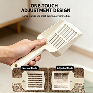 Pelle à litière pour chat à double mode de tamisage, réglage de la taille des fentes par un seul bouton, pour litière agglomérante en granulés et litière cristallisée - Product Image 6
