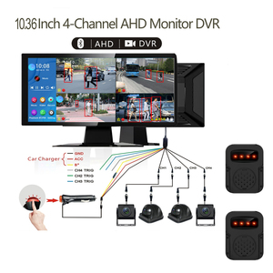 Màn hình ghi hình DVR ô tô 4 kênh chia màn hình 10,36 inch với camera lùi AHD 720P/1080P, lắp đặt phổ thông 9-36V - Product Image 6