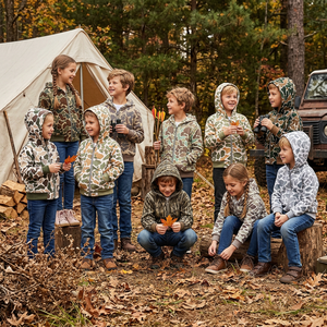 Sweat-shirts à capuche personnalisables en polaire imprimé camouflage pour enfants, à manches longues, pour l'automne, pour garçons et filles, hauts décontractés pour l'extérieur - Product Image 1