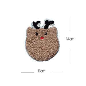 Alfombrilla de Reno, juego de costura para manualidades DIY de Navidad, Kit para principiantes, <span class=keywords><strong>bordado</strong></span> de <span class=keywords><strong>punto</strong></span> de <span class=keywords><strong>cruz</strong></span> <span class=keywords><strong>en</strong></span> tela de algodón, posavasos perforados con aguja - Product Image 3