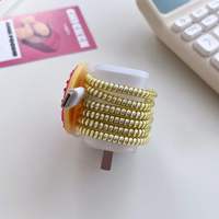 Cargador con Cable Enrollable y Estuche para Cables USB de 18W/20W, Diseño de Donuts, Protector de Cable, Carga Rápida, 1 Año de Garantía