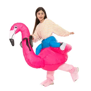 flamingo inflatable costume Suppliers-HUAYU Funny Cartoon Animal Blow Up Dress Halloween Party Kids Inflatable Flamingo Costume For Fun