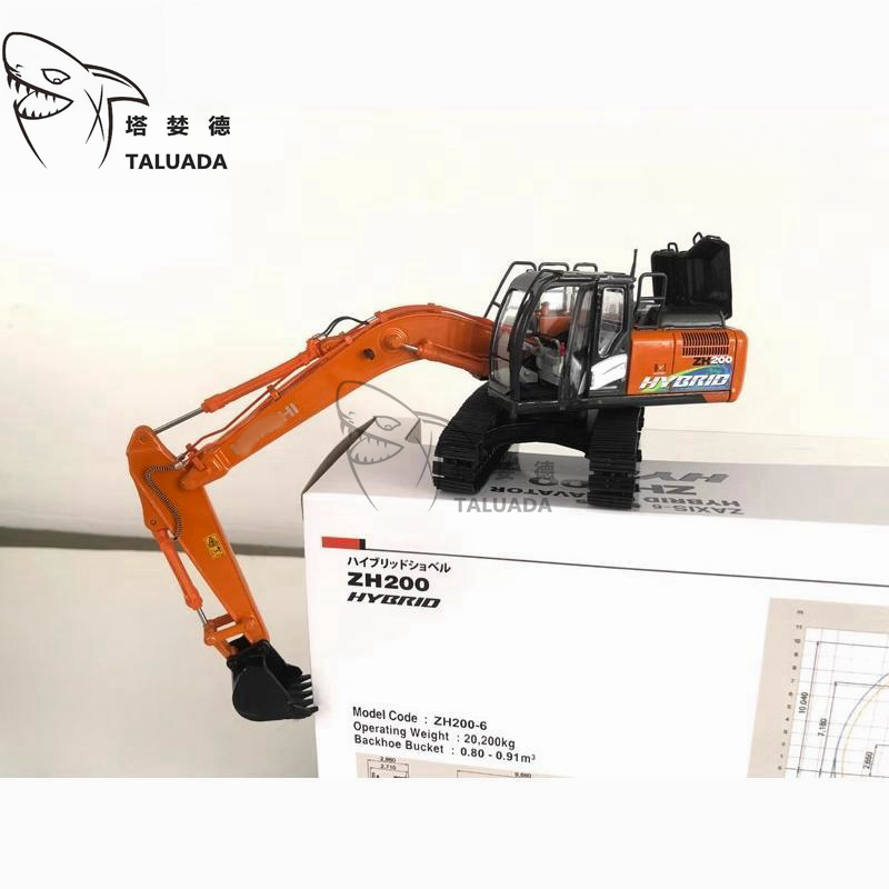 TALUADA HITACHI Alloy 1:50 Scale ZH200-6 Excavator Model Toy