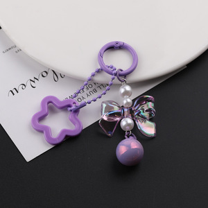 Llavero Kawaii con Lazo y Estrella, Lindo Llavero Acrílico para Bolsa, Cartera, Decoración de <span class=keywords><strong>Airpods</strong></span>, Regalo para Niñas y Estudiantes - Product Image 2