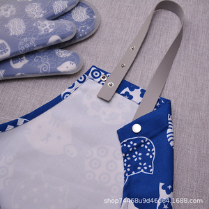 Waterproof Oil Proof <b>Kitchen</b> <b>Apron</b> Fruit Pattern Blue Cat Yellow Lemon Daily Use Cooking <b>Apron</b> - Product Image 2