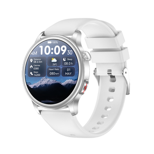 <span class=keywords><strong>Smartwatch</strong></span> E300 <span class=keywords><strong>Silver</strong></span> con Schermo AMOLED Rotondo da 1,43 Pollici, Monitoraggio ECG, Fitness Tracker, Frequenza Cardiaca e Pressione Sanguigna - Product Image 4