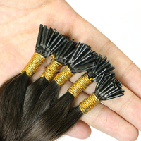 Extensions de cheveux naturels en kératine, cheveux vierges Remy, cuticules alignées, double épaisseur, pointe en I, 100% cheveux humains