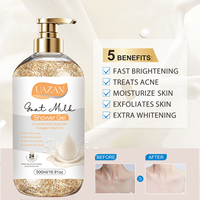 Gel Douche au Lait de Chèvre Haute Qualité Parfum pour Femme Lavant Corporel Éclaircissant Hydratant pour Peaux Noires