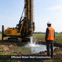 Foreuse hydraulique professionnelle sur chenilles pour puits d'eau de 330 m