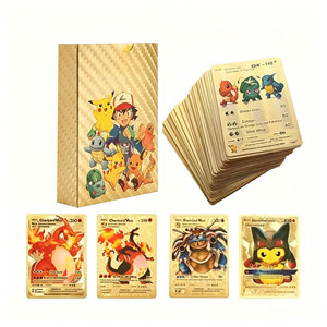 Ensemble de 55 cartes Pokemoned en feuille d'or, Charizard VMAX M Umbreon <span class=keywords><strong>GX</strong></span> et personnages d'anime. Boîtes de collection premium - Product Image 1