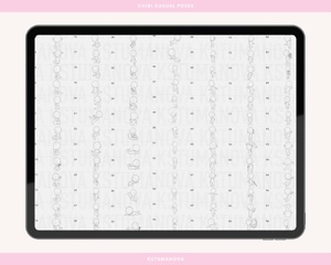 OEM ODM Pinceaux de pose corporelle décontractée Chibi en acrylique pour Procreate, tampons et pochoirs pour <span class=keywords><strong>Photoshop</strong></span> et Clip Studio Paint - Product Image 3