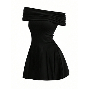 Robe courte taille haute pour <span class=keywords><strong>femme</strong></span> Mode Pure Desire Style <span class=keywords><strong>Décolleté</strong></span> sans bretelles - Product Image 4