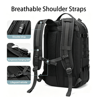 Sac à dos multifonctionnel à compression sous vide avec compartiments multiples, système MOLLE, résistant à l'eau, pour voyages d'affaires et activités de plein air