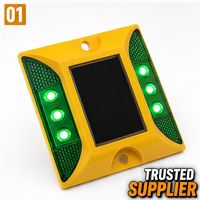 Réflecteur routier solaire robuste prêt à l'exportation, type œil de chat, LED double face clignotante pour la conduite nocturne