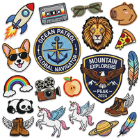Patch brodé thermocollant personnalisé en 3D avec logo en relief, broderie animale, pour vêtements et chapeaux, fabriqué en usine certifiée