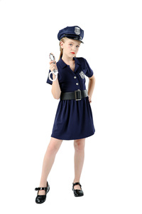 Drop Ship gat Black Sheriff Performance d'asilo Cosplay Stage Costume Polic E uniforme per bambini - Product Image 4