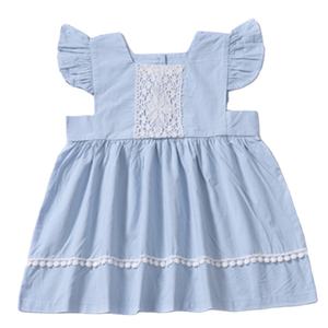 Robe à manches papillon florale pour enfants de 1 an, avec dentelle, vente en gros du Bangladesh, prix abordable, directement de l'usine - Product Image 1
