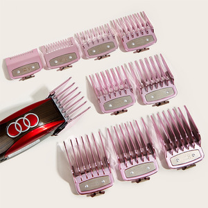 Tondeuse à cheveux électrique rose violette avec peignes de positionnement, pour usage domestique, fonction de sécurité - Product Image 1