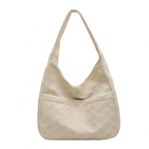 Simple Vintage Bohemian Fashion Canvas Tote Bag Single-Shoulder Casual Underarm Large Capacity for Summer <b>Ladies</b> - Product Image 1