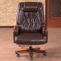 Chaise de bureau ergonomique de style chinois en cuir véritable pour atelier et usage domestique – Vente en gros fabricant