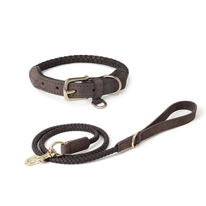 <span class=keywords><strong>Collar</strong></span> y correa de cuero ajustable para perro, <span class=keywords><strong>collar</strong></span> de perro de PU con hebilla de Metal, Correa suave y duradera para mascotas para perros pequeños, medianos y grandes - Product Image 1