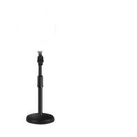 Anneau lumineux LED avec support pour téléphone Support de disque de bureau 6 pouces 16CM Mobile Selfie Stick Trépied Double Support de téléphone
