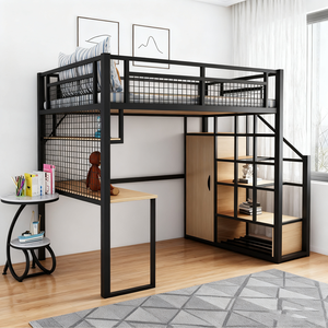 Nouveau design <span class=keywords><strong>de</strong></span> mobilier <span class=keywords><strong>de</strong></span> chambre à coucher <span class=keywords><strong>lit</strong></span> mezzanine en métal personnalisé pour hôtel/auberge/appartement/utilisation domestique <span class=keywords><strong>lit</strong></span> superposé - Product Image 6