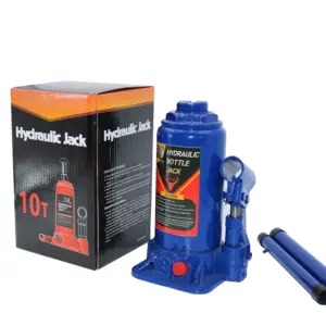 Suitable for All Cars Hydraulic Jack Car Jack Bottle type 10 Ton INTOP Brand Alloy Steel Metallic Hydraulic Bottle Jack 10 Ton