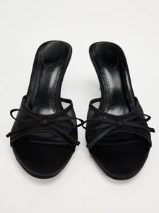 ZA2026 <span class=keywords><strong>Sandali</strong></span> Eleganti e Sexy con <span class=keywords><strong>Tacco</strong></span> a Spillo, Punta Aperta, in Rete Nera Traspirante, Stile Francese, Primavera-Estate - Product Image 3