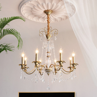 Luxe Cristal De Mariage Banquet Salle Villa LED Bougie Pendentif Lampe pour Haut De Gamme Restaurant Princesse Chambre Lustre Lumière