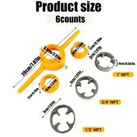 Nouvel ensemble d'outils de filetage de tuyaux en plastique, un kit de six pièces d'outils de réparation de tuyaux filetés manuels à haute dureté.