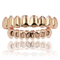 Appareil dentaire en tungstène HIPHOP pour dents supérieures et inférieures, 8 croix, design simple et lisse, unisexe, électroplaqué, mariage, G-048, vente en gros