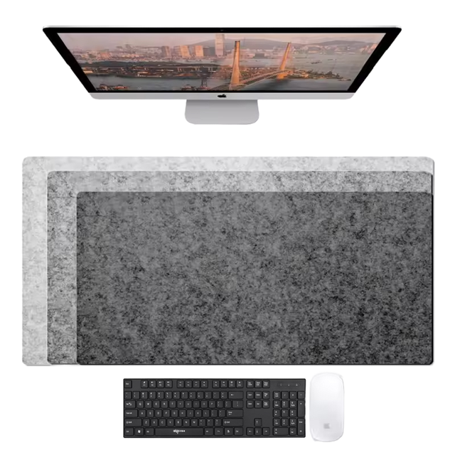 Soft Breathable Large Cartoon Computer Desk Mat Wool Felt Laptop Anti-Slip Water Resistant Gamer Mouse Pad Simple Comfortable