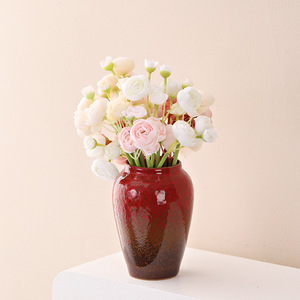 Vase en céramique rouge en gros avec motif de célébration de mariage pour salon, entrée, table à manger, décoration intérieure, arrangement floral - Product Image 4