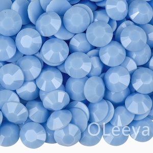 Oleeya Lot en vrac de strass solides en gelée macaron 3mm-5mm à dos plat non thermocollants en cristal pour la décoration de nœuds - Product Image 3